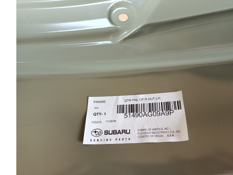 Błotnik, ćwiartka tył L Subaru Outback 2005 51490AG09A9P