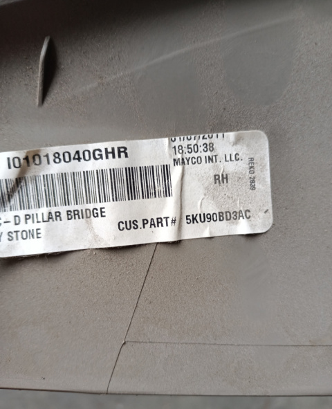 Panel wnęrza R Dodge Durango 2011 5KU90BD3AC