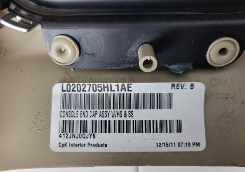 Konsola tylna tunelu środkowego Chrysler 300 2011-2012 0199320AE L0202705HL1AE