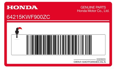 Naklejka na zbiornik lewa strona HONDA CBF 125M 2009-2011 64215KWF900ZC (MARK, L. WING (100MM)