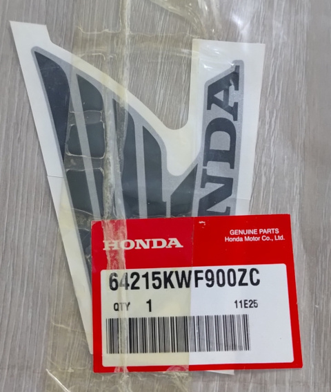 Naklejka na zbiornik lewa strona HONDA CBF 125M 2009-2011 64215KWF900ZC (MARK, L. WING (100MM)