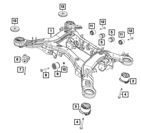 Śruba mocowania kołyski sanek zawieszenia MOPAR Jeep Grand Cherokee 2011-2022 6510719AA