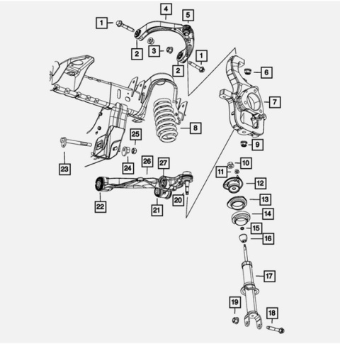 Śruba z łbem sześciokątnym kołnierzowym Mopar 6509751AA Dodge Jeep