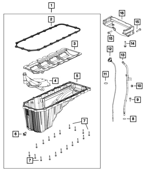 Uszczelka misy olejowej MOPAR 5164915AG Jeep Grand Cherokee Dodge Durango