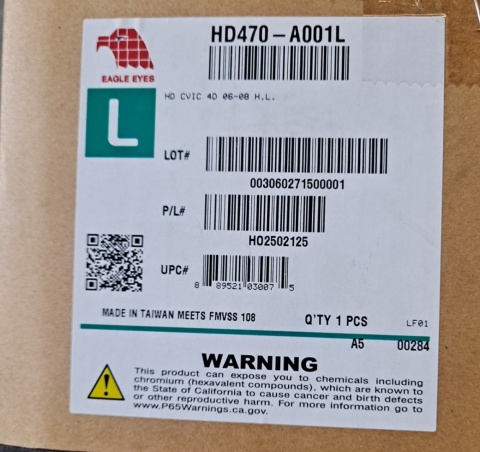 Reflektor przedni lewy Honda Civic 2006-2008 HD470-A001L