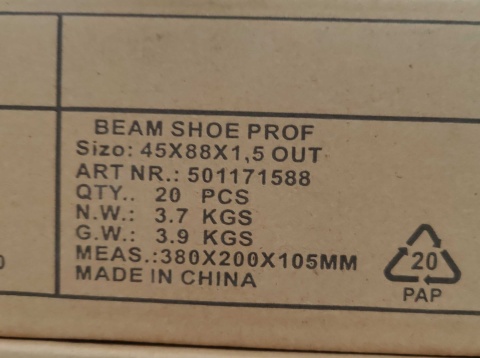 Profile/wsporniki ciesielskie PROF 45x88x1,5 mm – opakowanie 20 sztuk