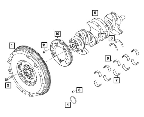 Uszczelniacz wału korbowego tylnego głównego Jeep Dodge Fiat 2019-2025 Mopar 68440358AA