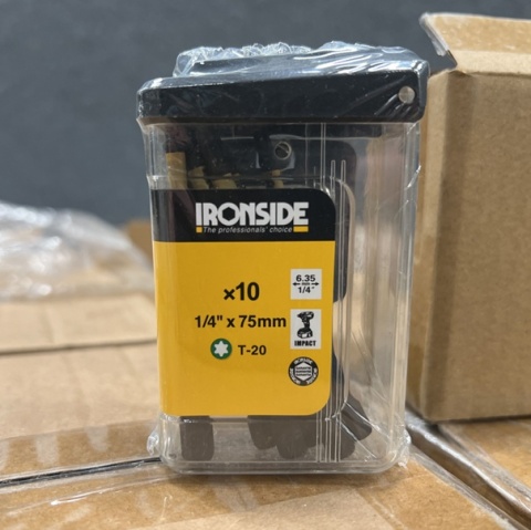 Zestaw udarowych bitów IRONSIDE T-20 75 mm - opakowanie 10 sztuk