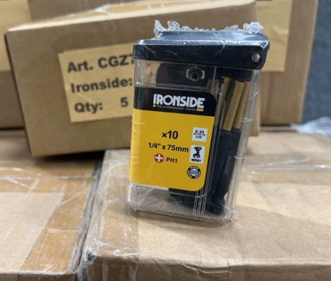 Zestaw udarowych bitów IRONSIDE PH1 75 mm - opakowanie 10 sztuk