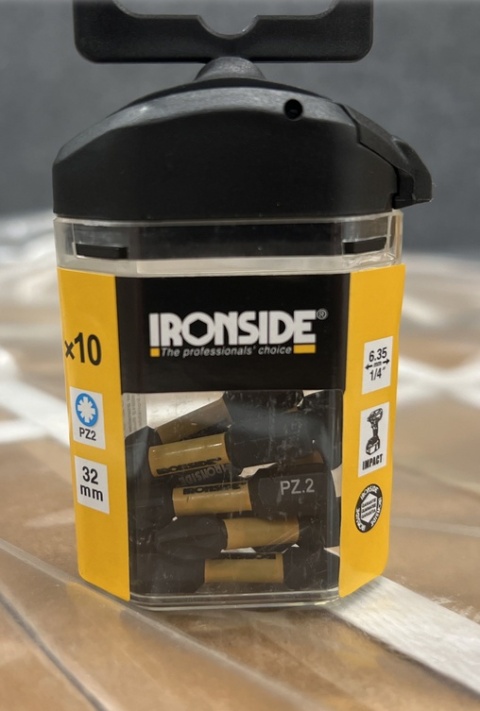 Zestaw udarowych bitów IRONSIDE PZ2 32 mm - opakowanie 10 sztuk