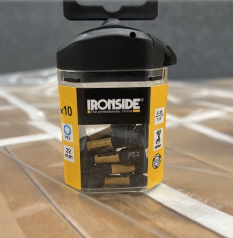 Zestaw udarowych bitów IRONSIDE PZ2 32 mm - opakowanie 10 sztuk