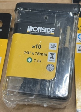 Zestaw udarowych bitów IRONSIDE T-25 75 mm - opakowanie 10 sztuk