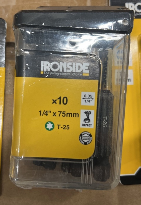 Zestaw udarowych bitów IRONSIDE T-25 75 mm - opakowanie 10 sztuk