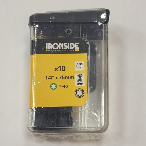 Zestaw udarowych bitów IRONSIDE T-40 75 mm - opakowanie 10 sztuk