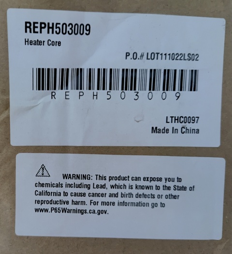 Nagrzewnica Honda Civic Acura RDX 2006-2011 REPH503009