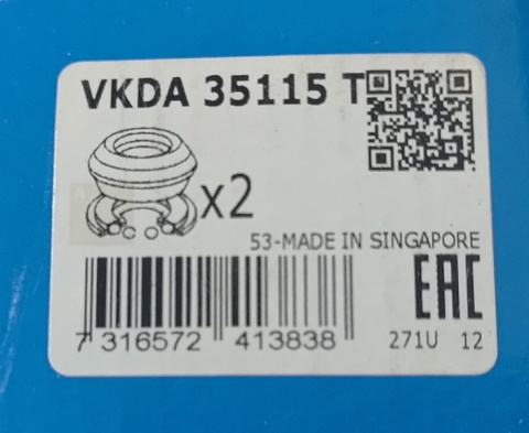 Poduszka amortyzatora przód SKF VW Polo Fox Skoda Fabia Seat Ibiza 2001-2012 VKDA 35115 T