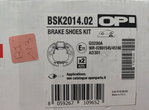 Szczęki hamulcowe tylne z cylinderkiem Audi 80 B3 Seat Cordoba Ibiza 1986-2017 BSK2014.02