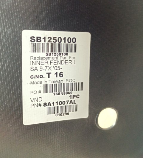 Nadkole przednie L Saab 9-7x 2005-2009