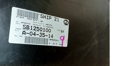Nadkole przednie L Saab 9-7x 2005-2009